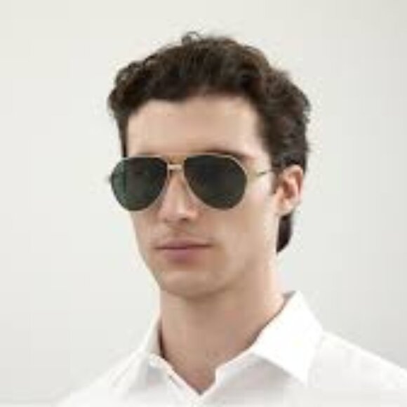 Cartier Green Mirror Pilot Men's Sunglasses - Picture 5 of 5